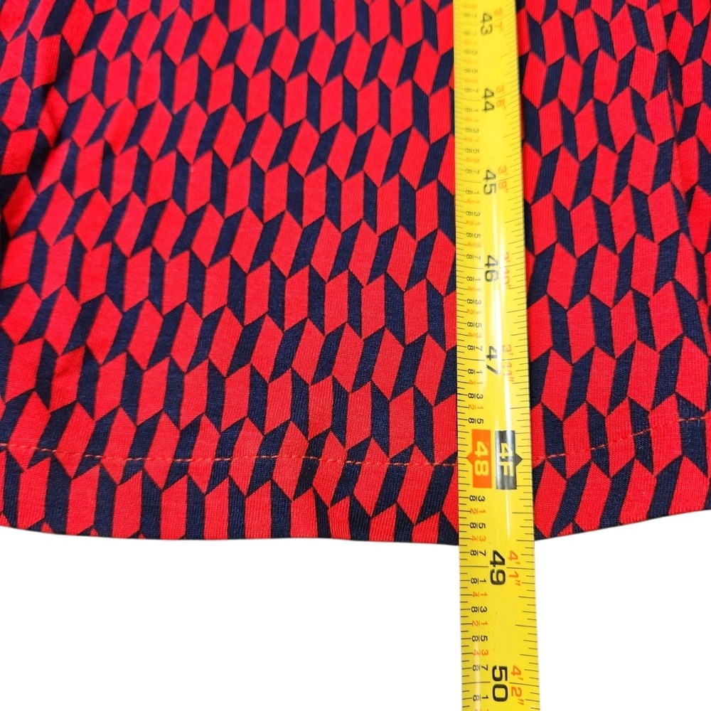 New With Tags Boden Size 6L Long Tall Camille Jersey Midi Dress Red Block Tile - Picture 12 of 12